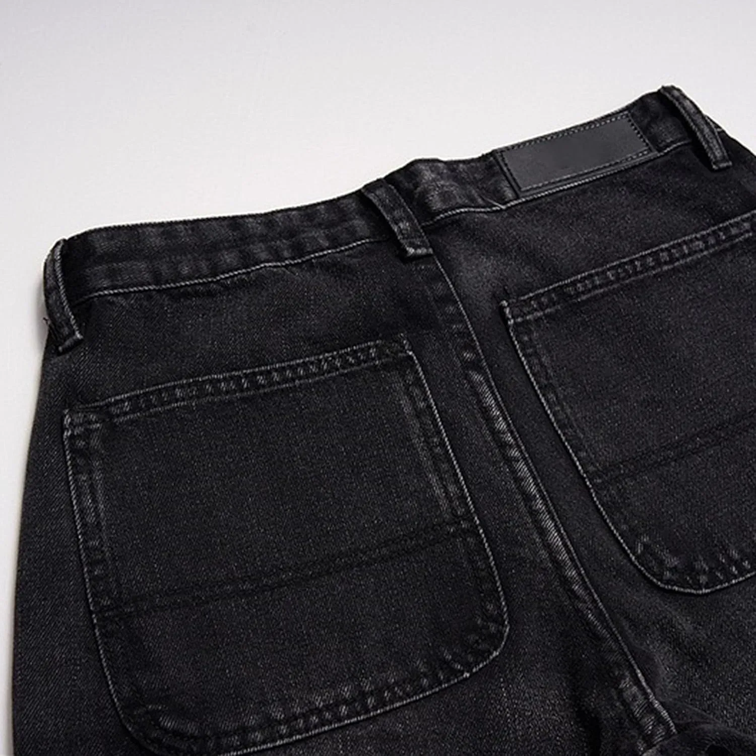Mens Baggy Straight Hip Hop Jeans Loose Simple Denim Pants Casual Streetwear Relaxed Fit Jeans