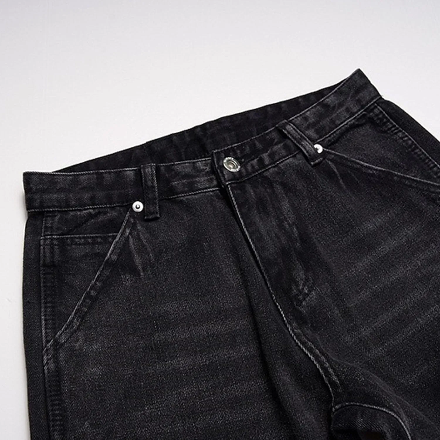 Mens Baggy Straight Hip Hop Jeans Loose Simple Denim Pants Casual Streetwear Relaxed Fit Jeans