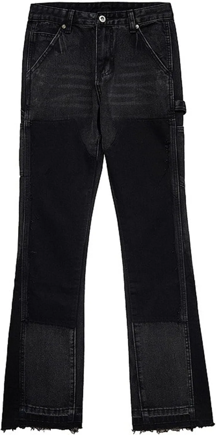 Mens Baggy Straight Hip Hop Jeans Loose Simple Denim Pants Casual Streetwear Relaxed Fit Jeans