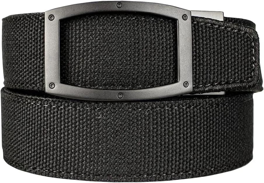 Men's Belt, Nexbelt Ratchet Newport V.4 Black Casual Nylon Dress Belt for Men with Adjustable Buckle