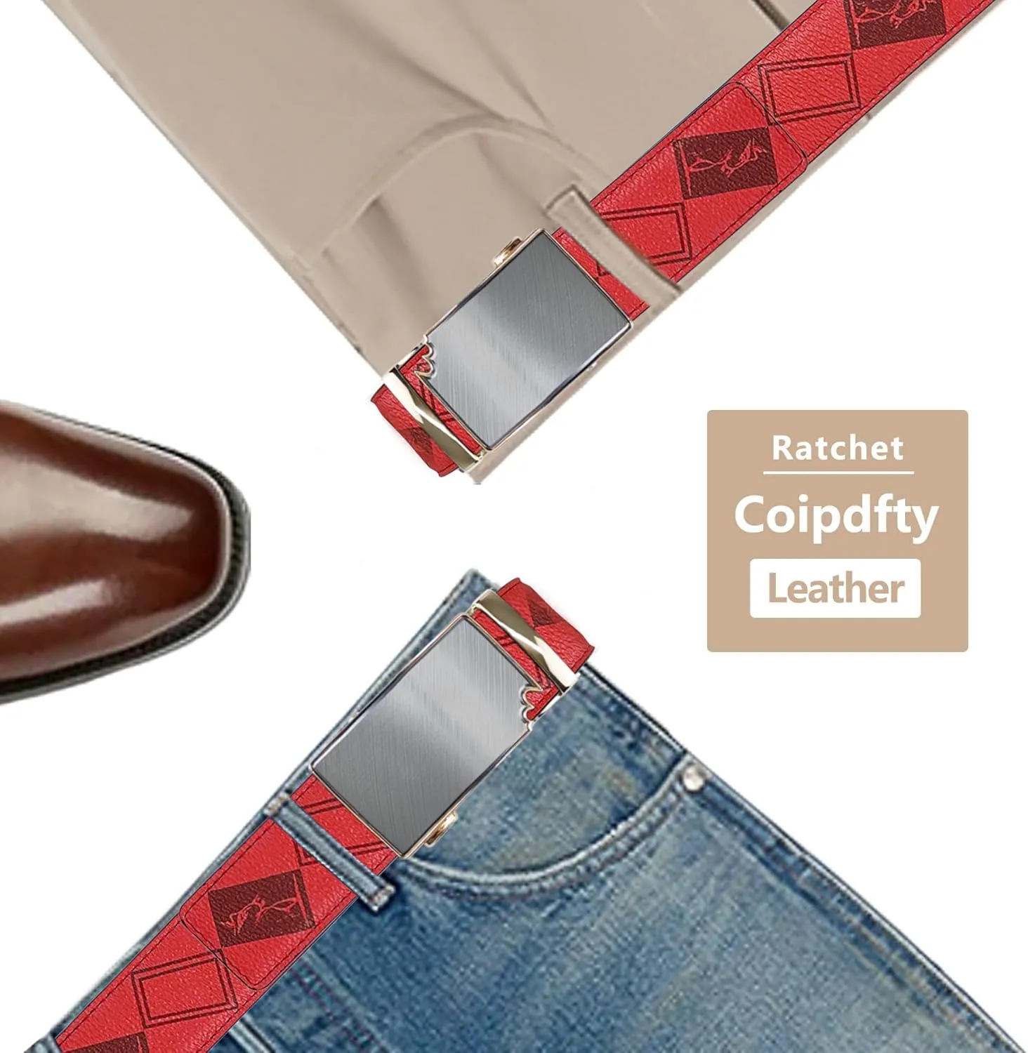 Men's Belts Leather Ratchet Dress Belts for Men Adjustable Belt for Casual Jeans