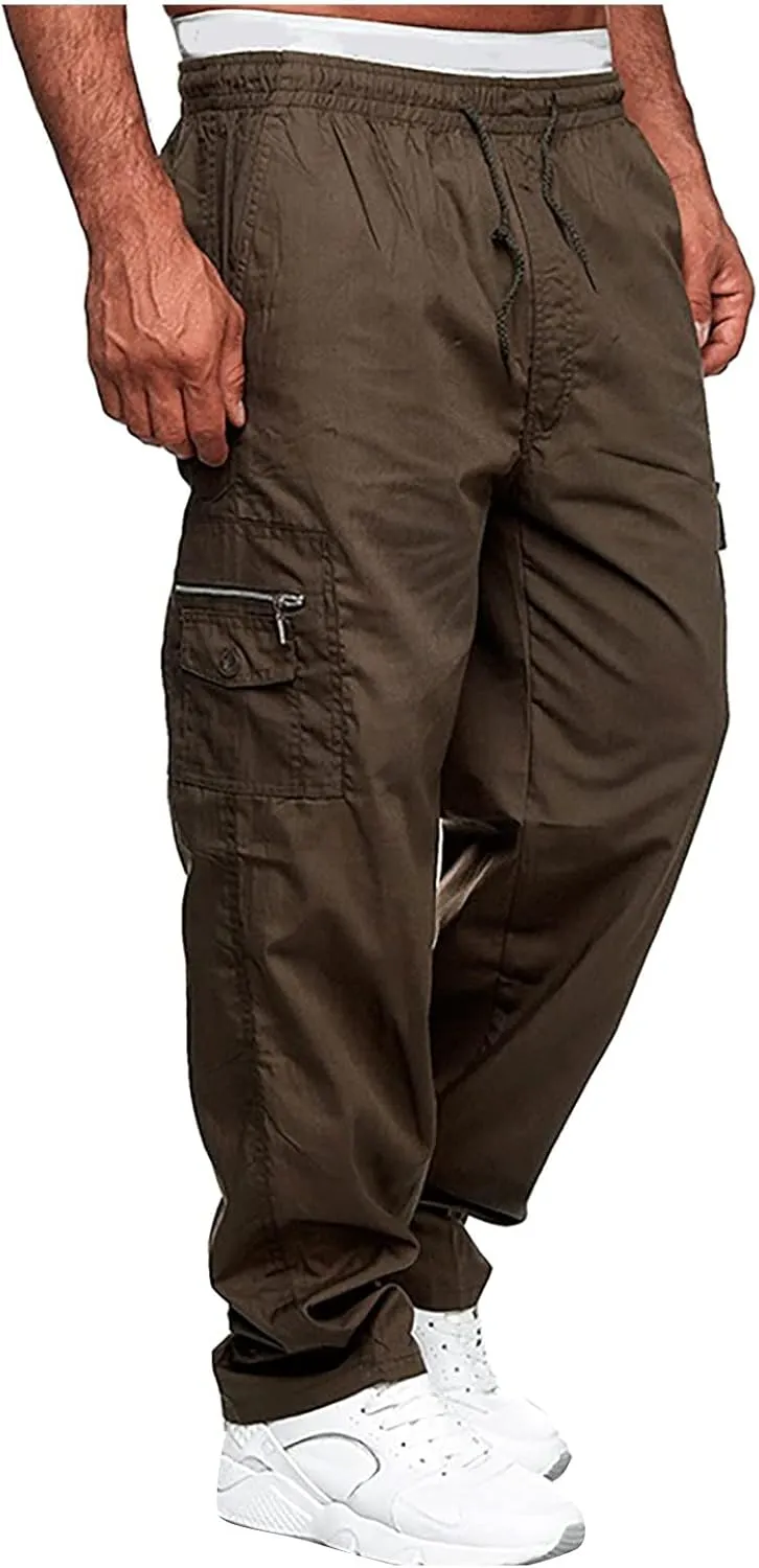 Men's Cargo Pants Sports Casual Jogging Trousers Lightweight Hiking Work Pants Outdoor Pant Men Casual