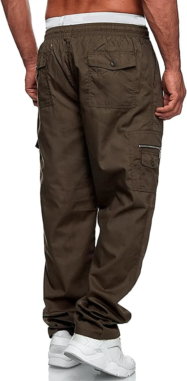 Men's Cargo Pants Sports Casual Jogging Trousers Lightweight Hiking Work Pants Outdoor Pant Men Casual