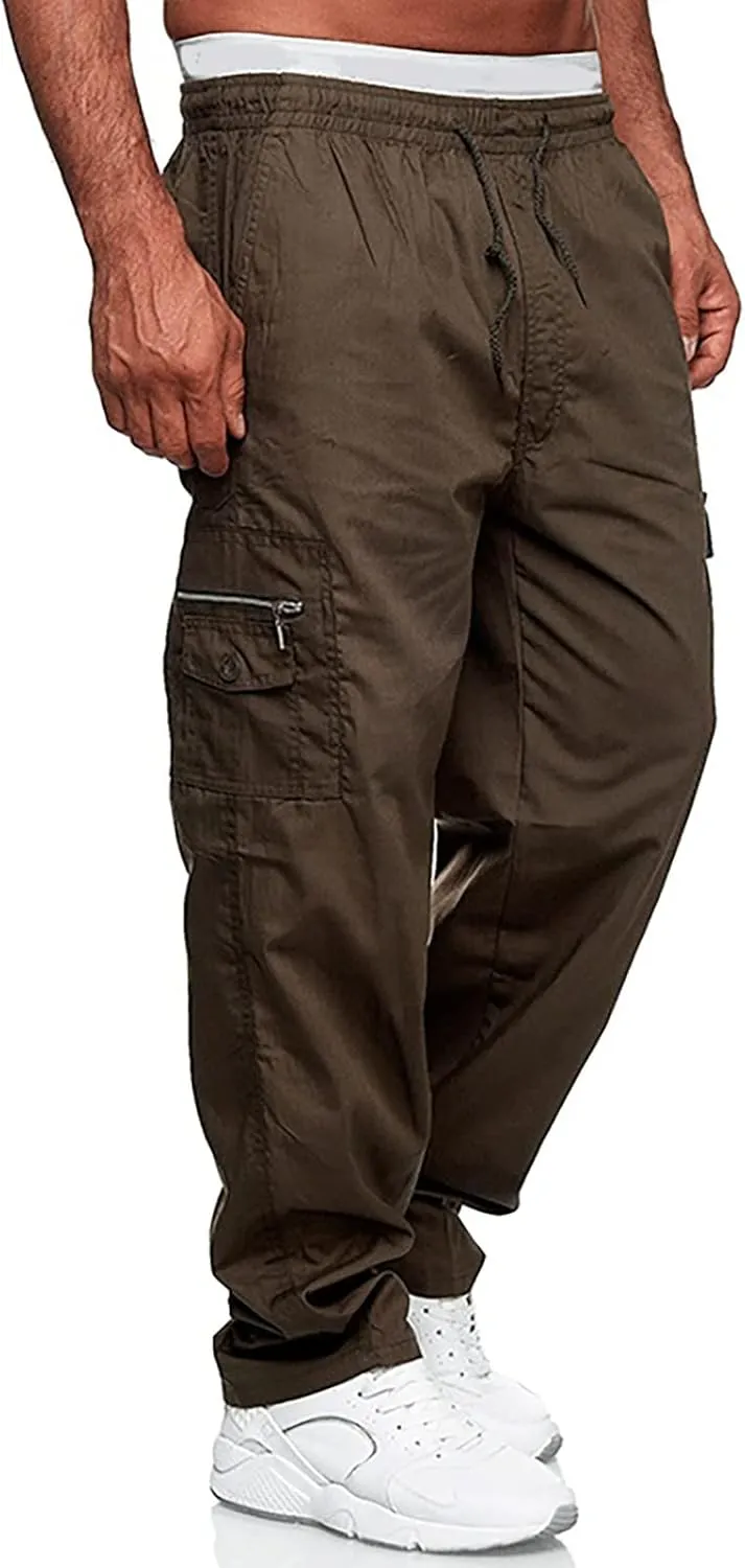 Men's Cargo Pants Sports Casual Jogging Trousers Lightweight Hiking Work Pants Outdoor Pant Men Casual