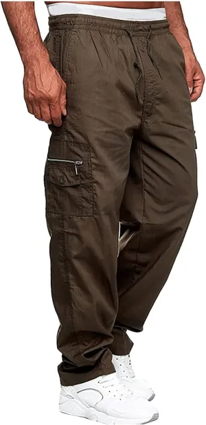 Men's Cargo Pants Sports Casual Jogging Trousers Lightweight Hiking Work Pants Outdoor Pant Men Casual