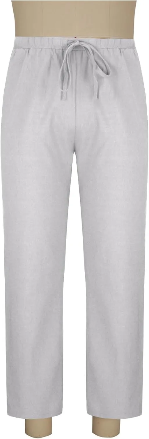 Mens Cotton Linen Drawstring Pants Elastic Waist Casual Jogger Yoga Pants Summer Fashion Casual Solid Pants Trousers