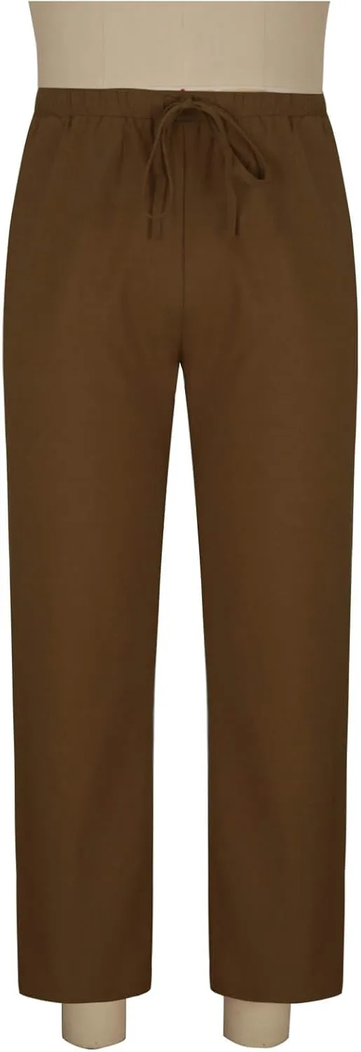 Mens Cotton Linen Drawstring Pants Elastic Waist Casual Jogger Yoga Pants Summer Fashion Casual Solid Pants Trousers