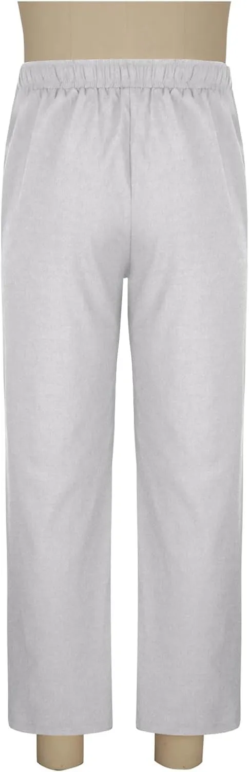 Mens Cotton Linen Drawstring Pants Elastic Waist Casual Jogger Yoga Pants Summer Fashion Casual Solid Pants Trousers