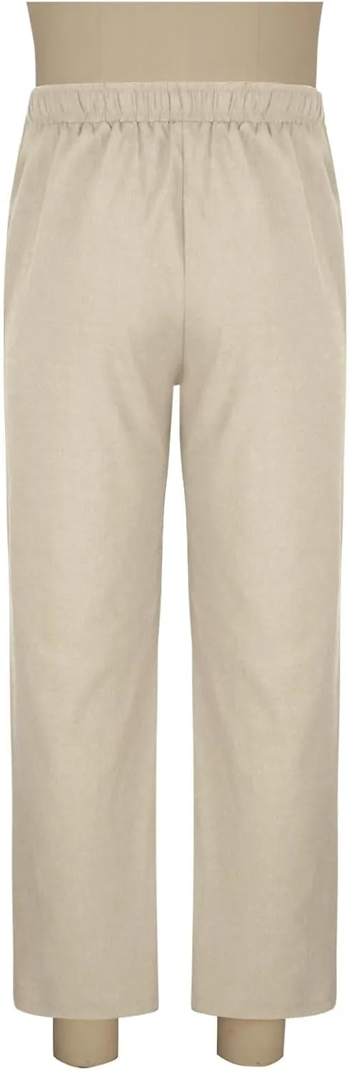 Mens Cotton Linen Drawstring Pants Elastic Waist Casual Jogger Yoga Pants Summer Fashion Casual Solid Pants Trousers