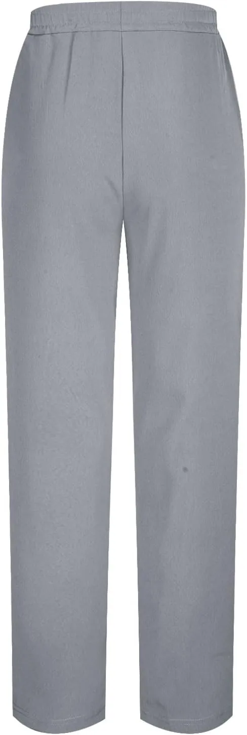 Men's Elastic Waist Drawstring Straight Pants Lightweight Casual Solid Yoga Trousers Lounge Wide Legs Joggers Trouser