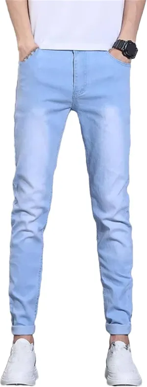 Men's Loose Fit Straight Leg Denim Jeans Baggy Wide Leg Plain Pants Jeans with Pockets