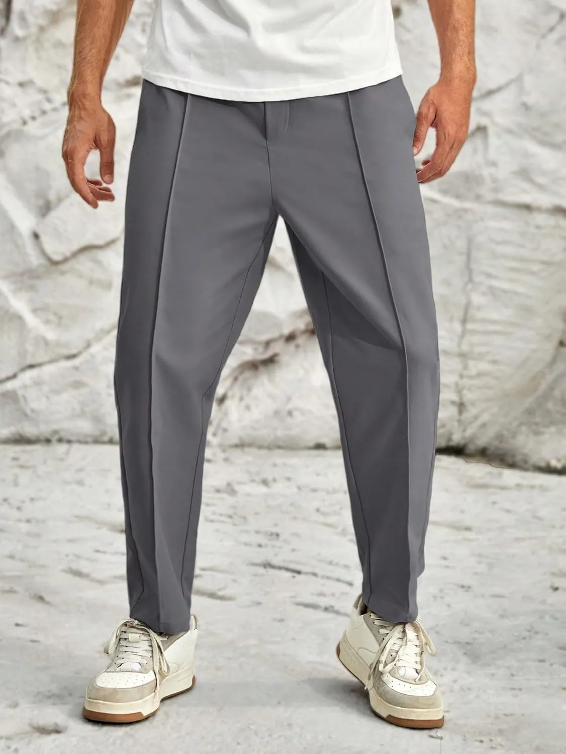 Men's Pants Men's Pants with Pockets Elastic Waist Leg Casual Casual