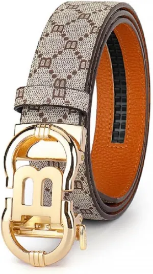 Men's Ratchet Belt Gold/Black/Sliver Automatic Buckle Business Casual-Designer Belts Gift for Men-Letter B