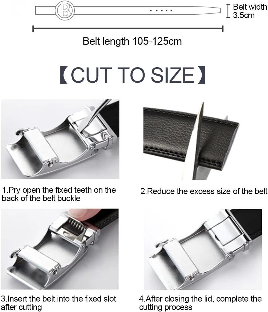 Men's Ratchet Belt Gold/Black/Sliver Automatic Buckle Business Casual-Designer Belts Gift for Men-Letter B