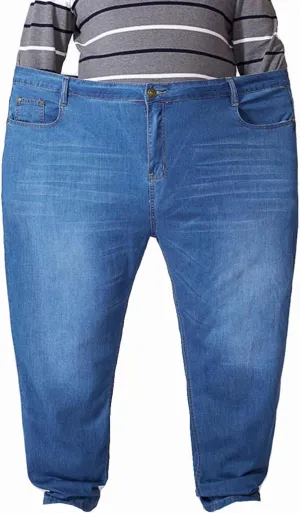 Men's Regular Fit Baggy Straight Leg Jeans Casual Loose Elastic Waist Relaxed Fit Denim Pants Lightweight Work Jean