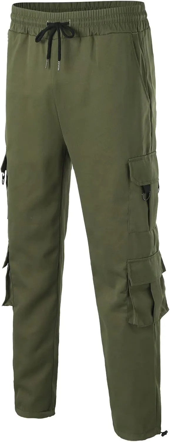Mens Sweatpants with Pockets Big and Tall Pants Joggers Pants for Men with Zipper Pockets Slim Fit Drawstring Tapered