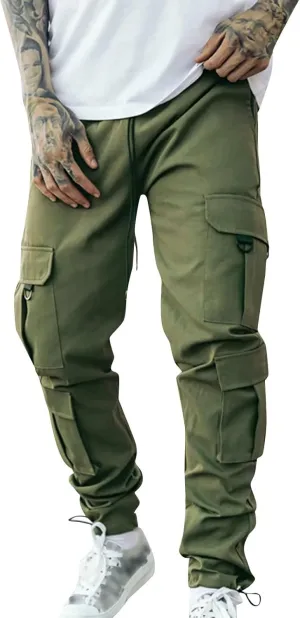 Mens Sweatpants with Pockets Big and Tall Pants Joggers Pants for Men with Zipper Pockets Slim Fit Drawstring Tapered