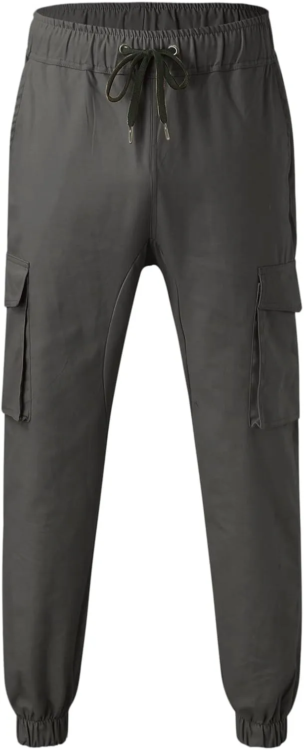 Mens Sweatpants with Pockets Big and Tall Waist Trousers Men Pants Joggers Athletic Casual Cargo Pants Military Pants