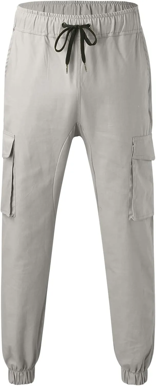 Mens Sweatpants with Pockets Big and Tall Waist Trousers Men Pants Joggers Athletic Casual Cargo Pants Military Pants