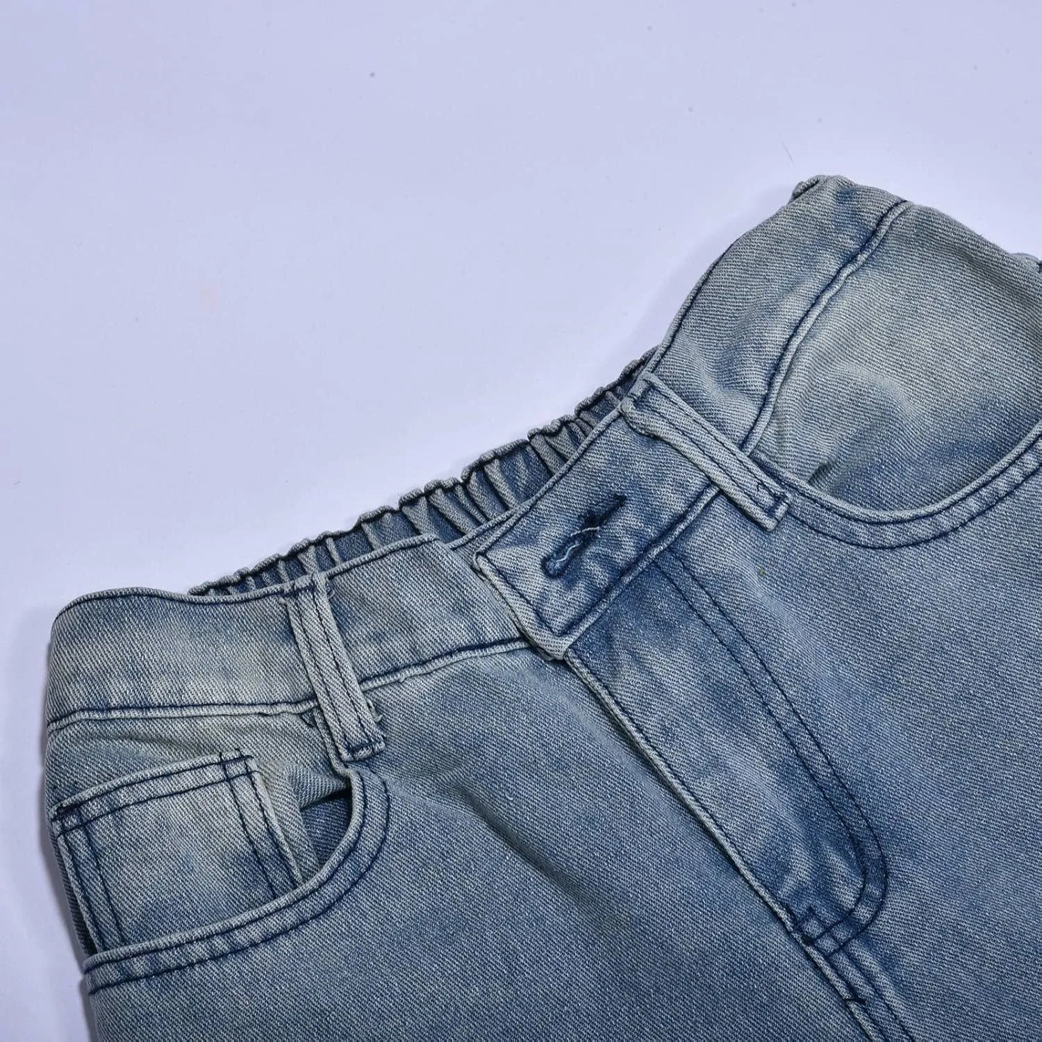 MIDOO Jeans for Men Baggy Casual Patchwork Straight Leg Jeans Trend Fashion Denim Pants Low Rise Skinny Jean Trousers