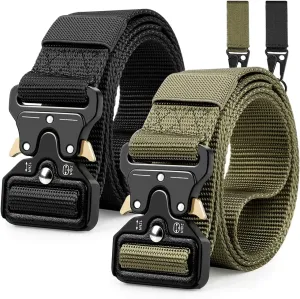 Military Belt, Men Tactical Belt with Quick Release Metal Buckle Ideal for military training and outdoor, police belts