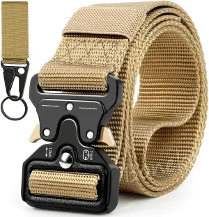 Military Belt, Men Tactical Belt with Quick Release Metal Buckle Ideal for military training and outdoor, police belts