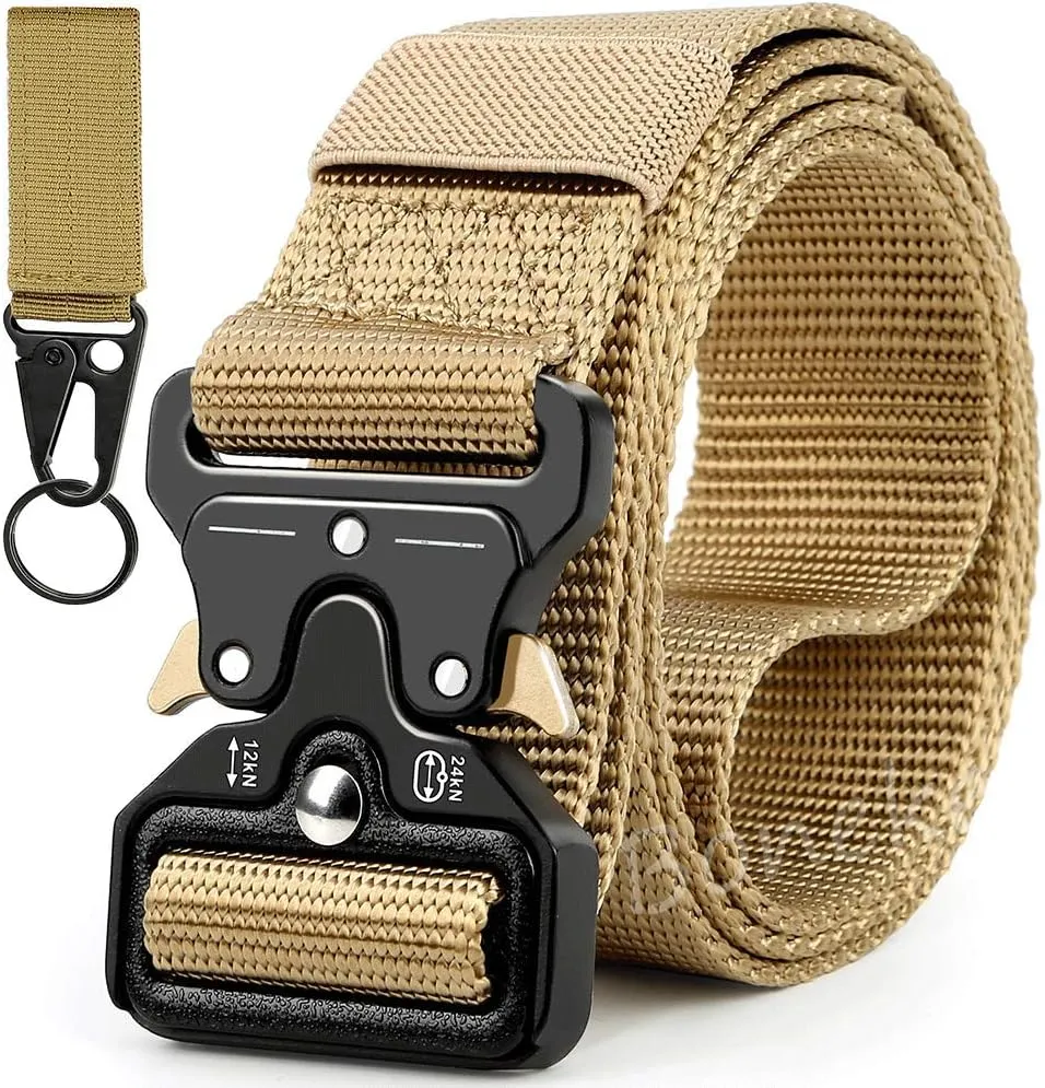 Military Belt, Men Tactical Belt with Quick Release Metal Buckle Ideal for military training and outdoor, police belts