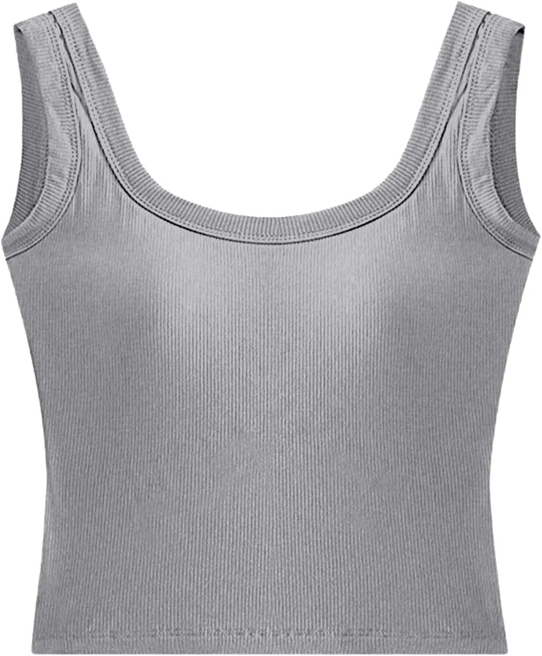Miyaomn Womens Tank Top with Built in Bra Camisole Workout Tops Padded No Underwire Sports Yoga Bras Summer Basic Undershirts