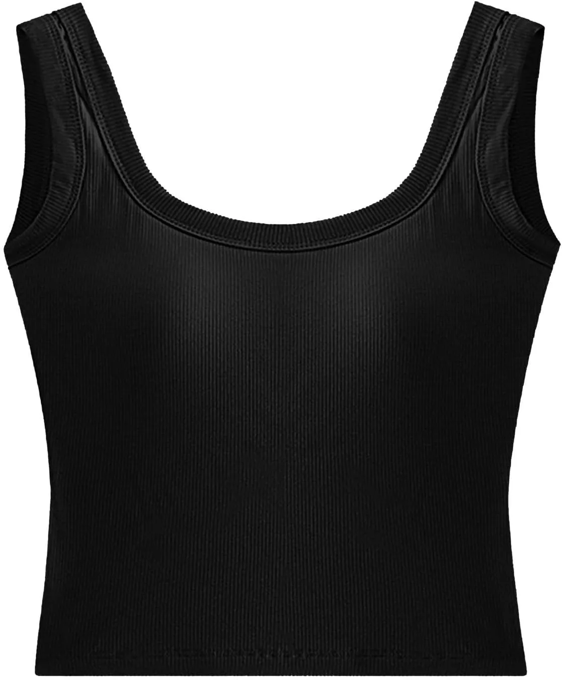 Miyaomn Womens Tank Top with Built in Bra Camisole Workout Tops Padded No Underwire Sports Yoga Bras Summer Basic Undershirts