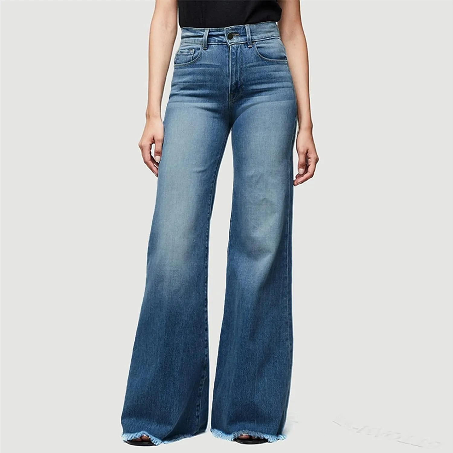 Mom Jeans, Women's Slim Fit Boyfriend Denim Jeans Relaxed Fit All Cotton Straight Leg Jean