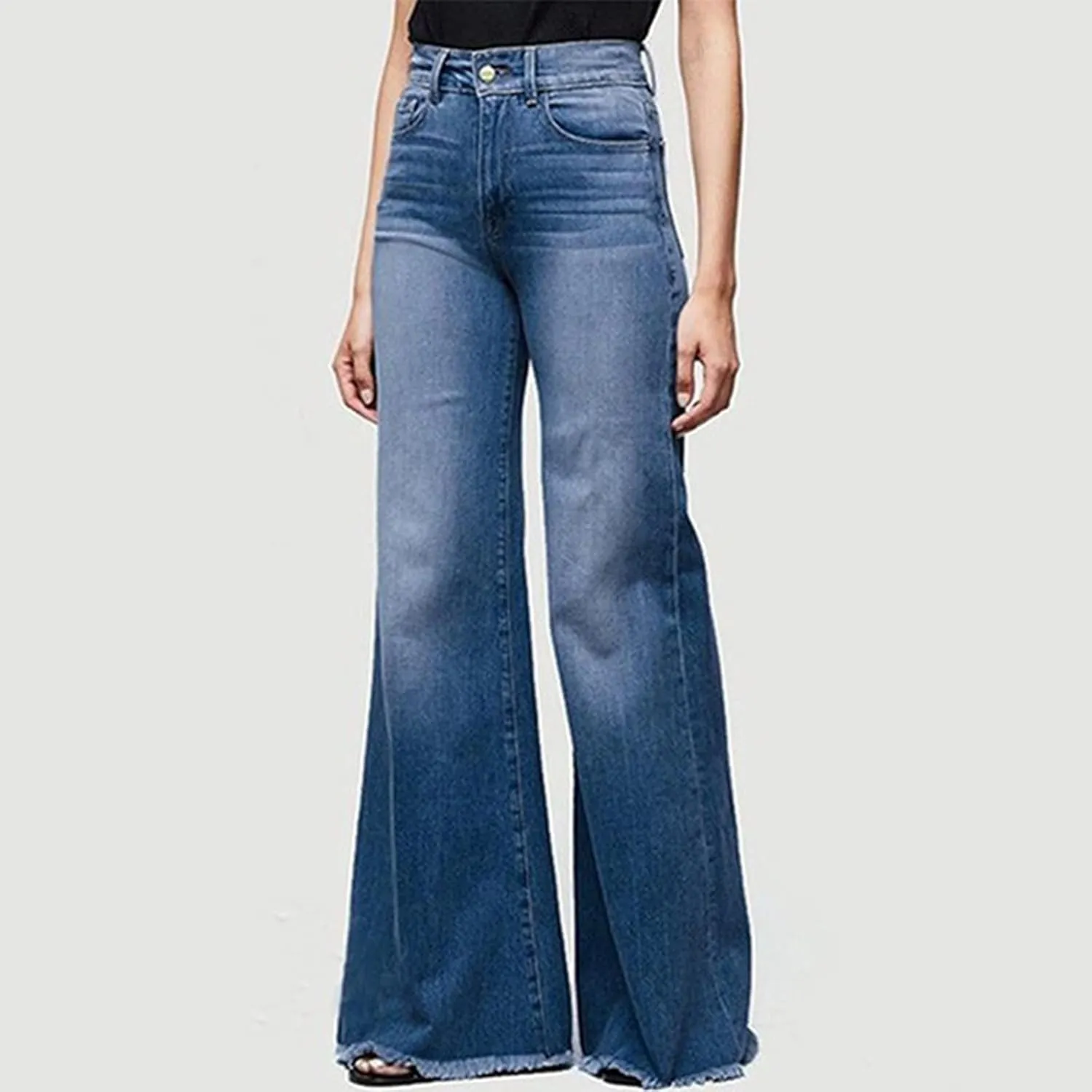 Mom Jeans, Women's Slim Fit Boyfriend Denim Jeans Relaxed Fit All Cotton Straight Leg Jean