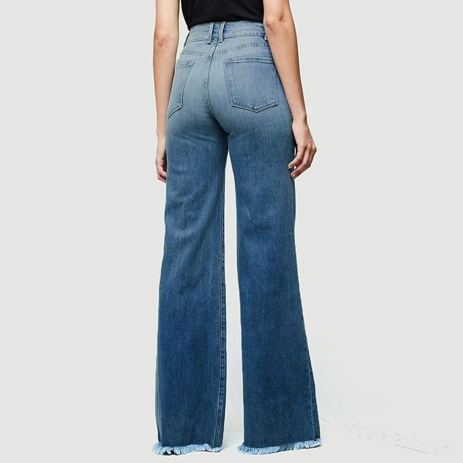 Mom Jeans, Women's Slim Fit Boyfriend Denim Jeans Relaxed Fit All Cotton Straight Leg Jean