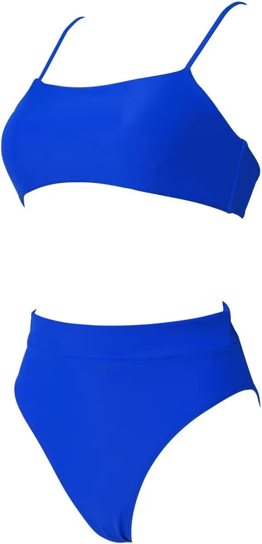 MOSHENGQI Women High Wasited Bikini Shoulder Strap 2 Piece High Cut String Swimsuits