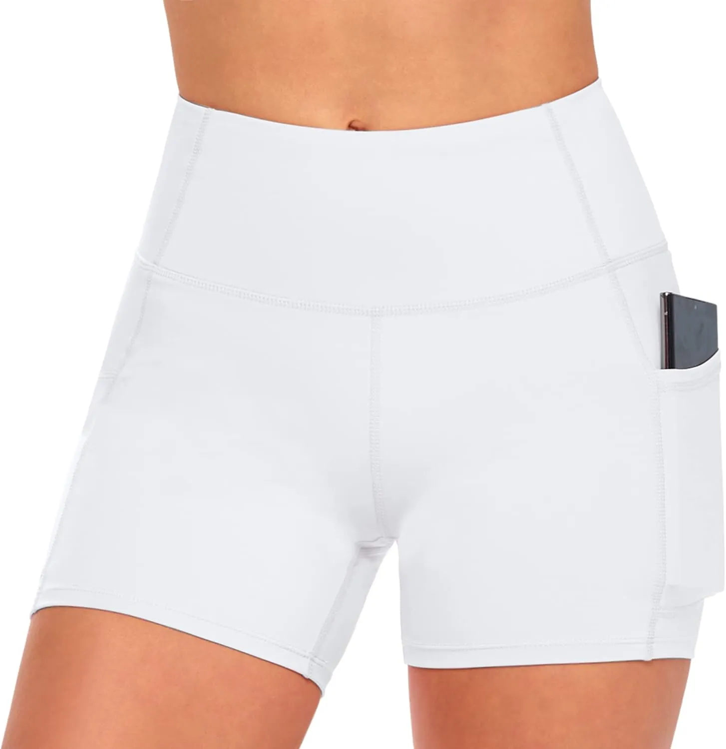 Natural Uniforms Women's High Waist Yoga Shorts with Tummy Control