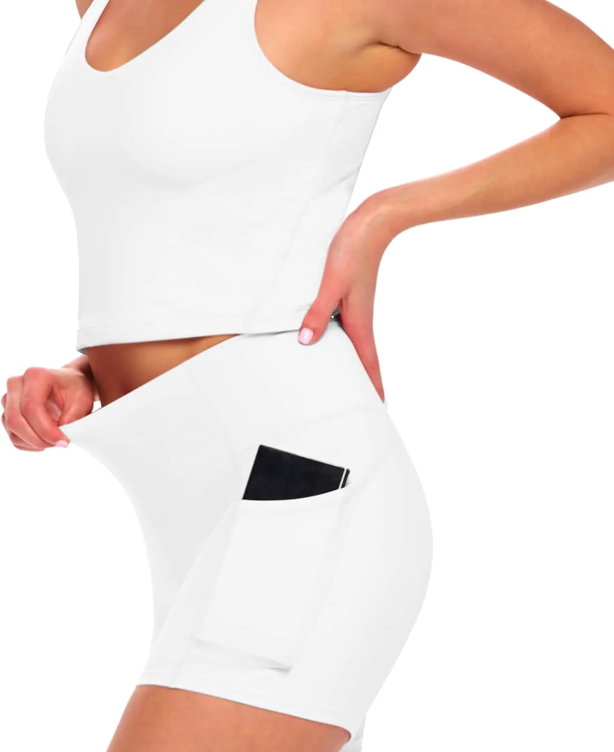 Natural Uniforms Women's High Waist Yoga Shorts with Tummy Control