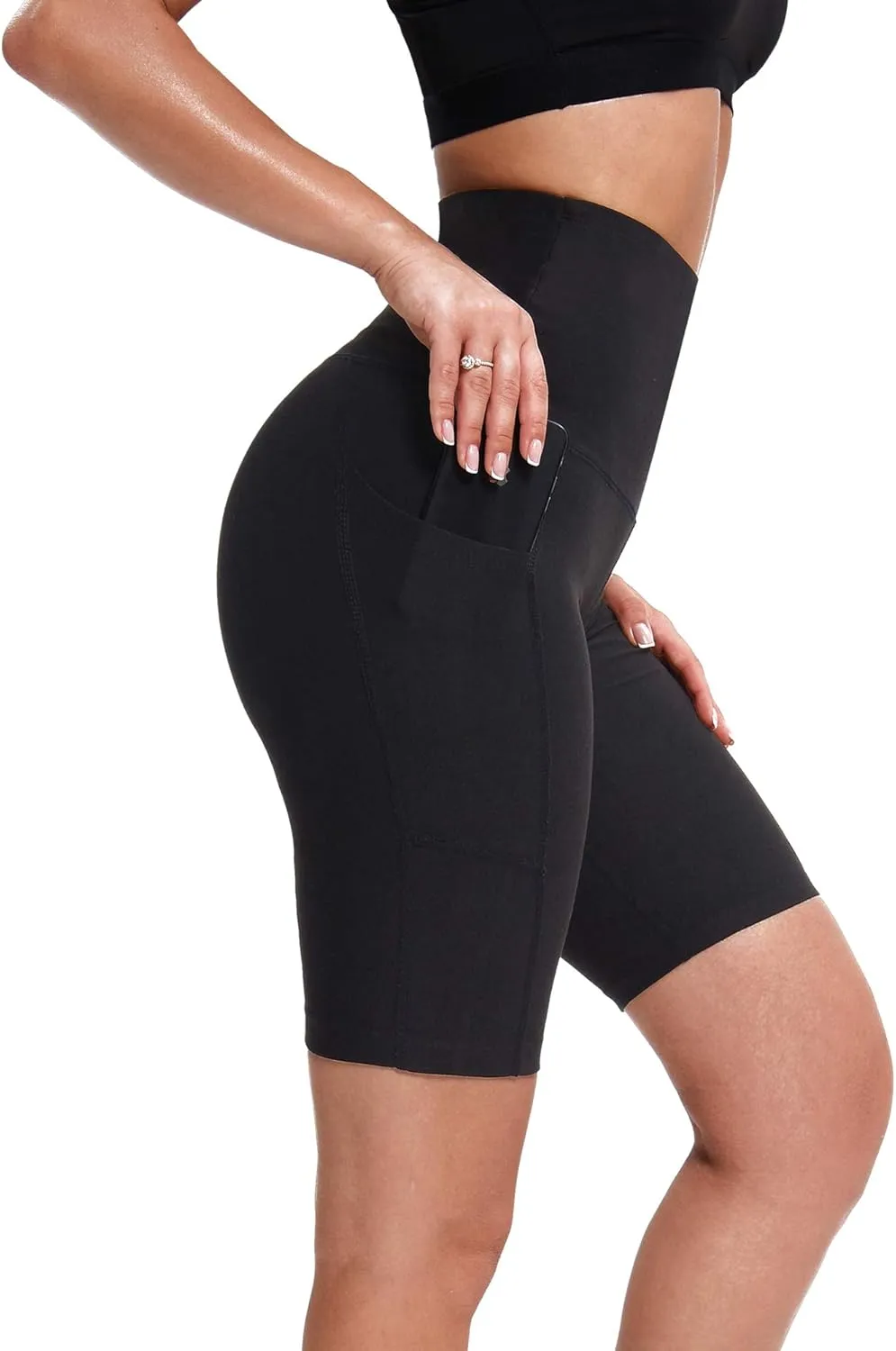NELEUS Women's 8" Biker Shorts High Waist Tummy Control Workout Running Shorts for Gym Yoga