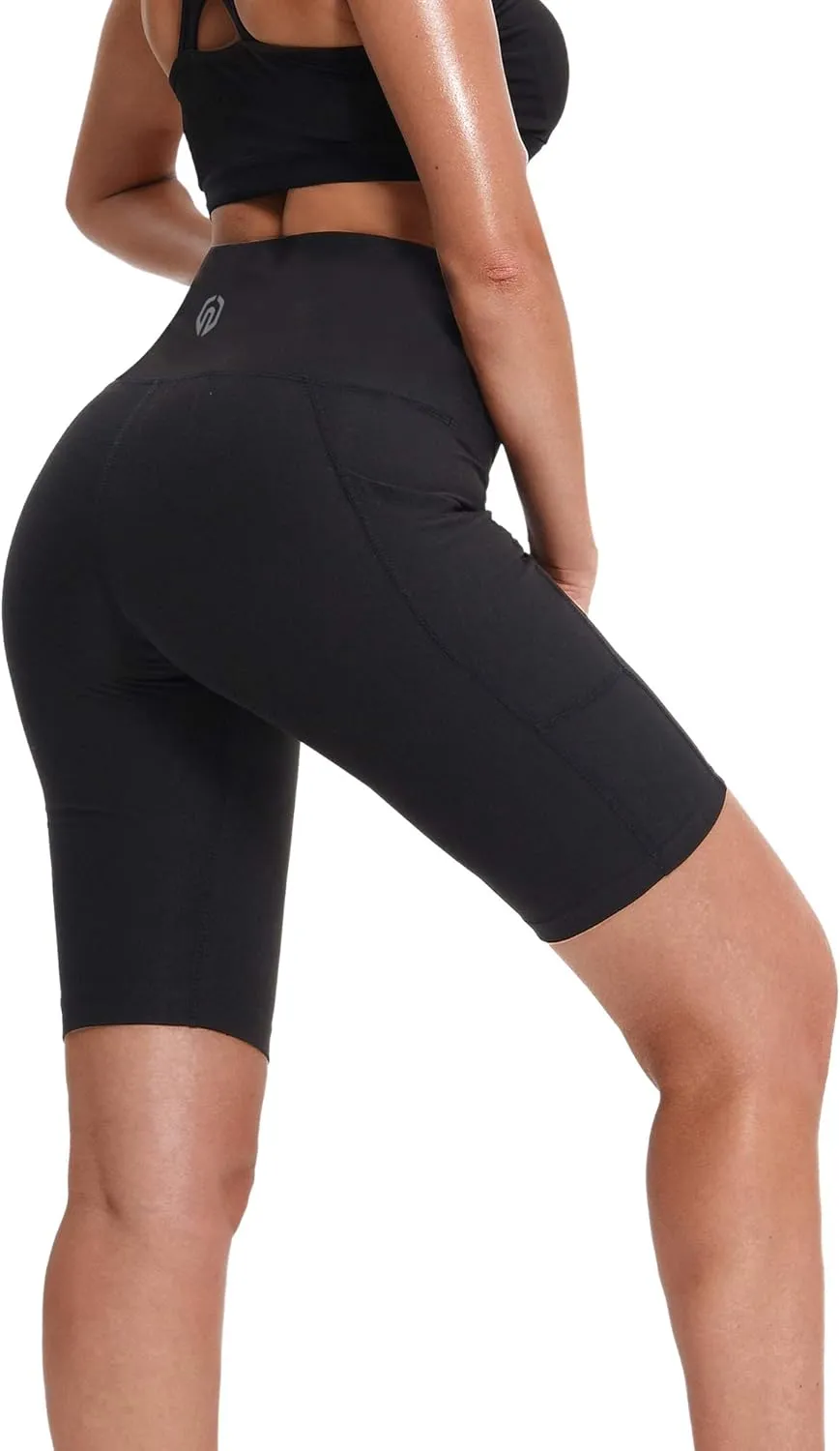 NELEUS Women's 8" Biker Shorts High Waist Tummy Control Workout Running Shorts for Gym Yoga