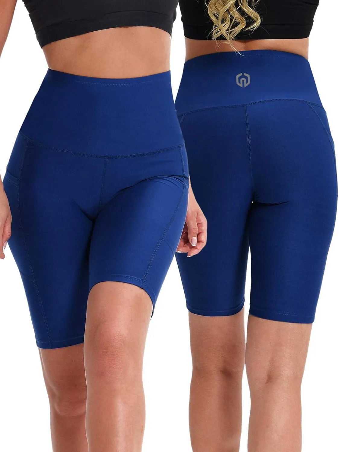 NELEUS Women's 8" Biker Shorts High Waist Tummy Control Workout Running Shorts for Gym Yoga