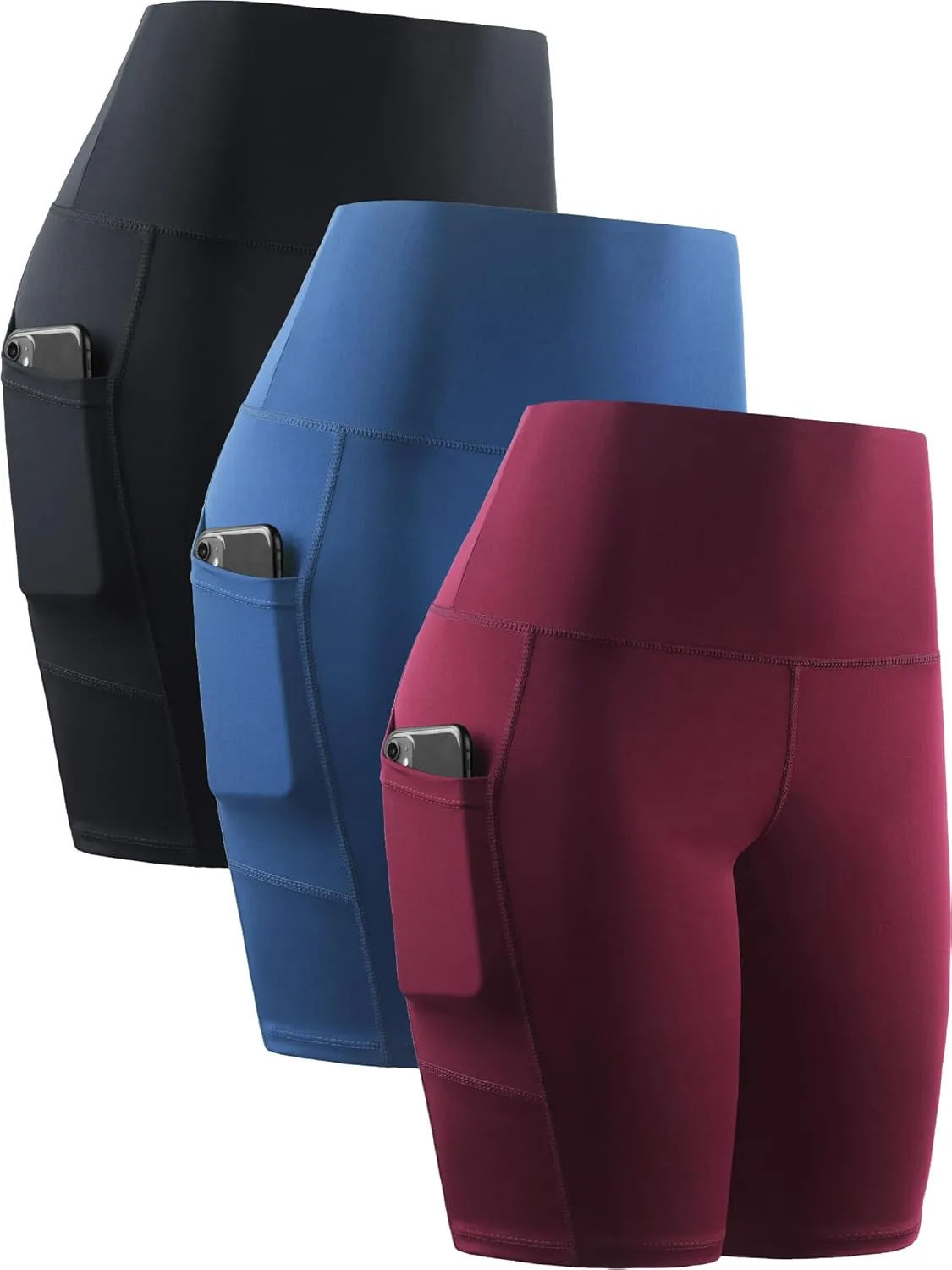 NELEUS Women's 8" Biker Shorts High Waist Tummy Control Workout Running Shorts for Gym Yoga