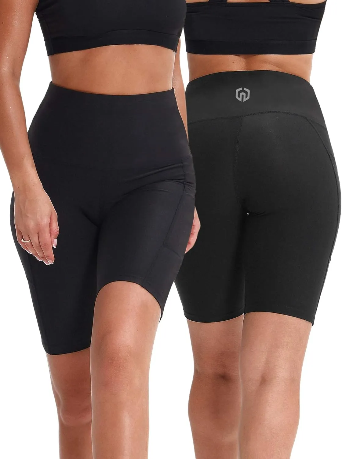NELEUS Women's 8" Biker Shorts High Waist Tummy Control Workout Running Shorts for Gym Yoga