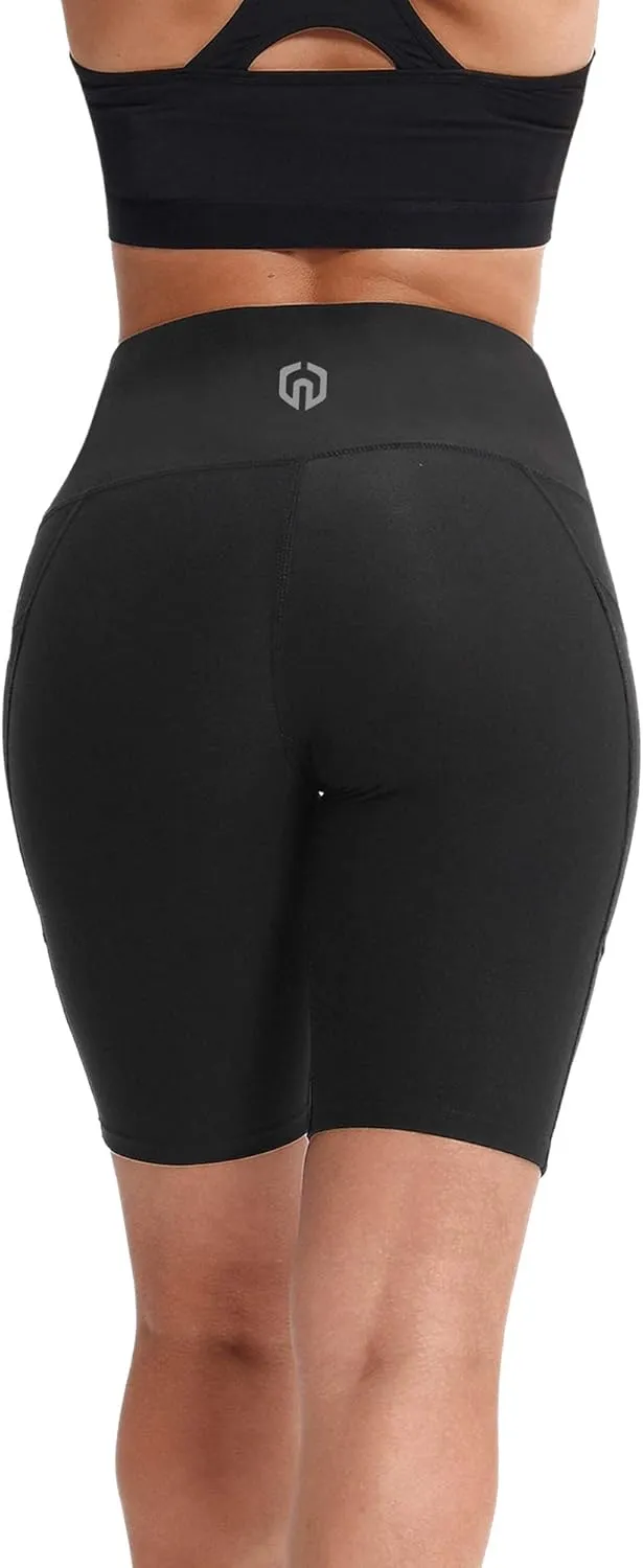 NELEUS Women's 8" Biker Shorts High Waist Tummy Control Workout Running Shorts for Gym Yoga