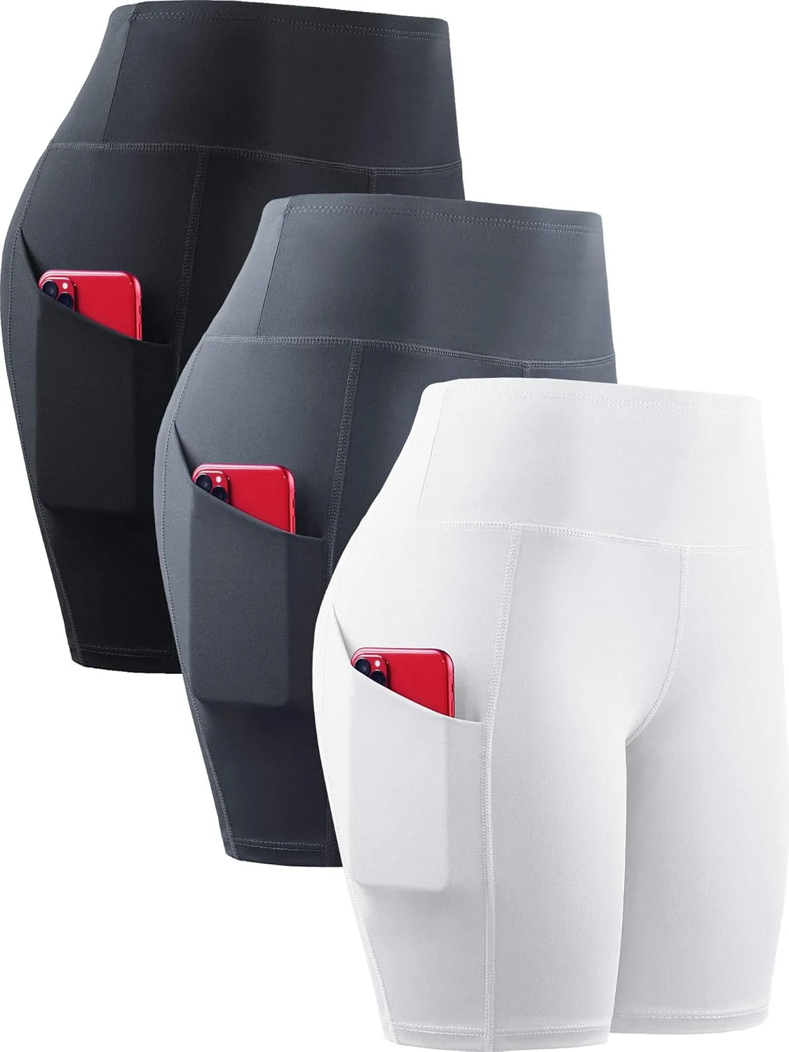 NELEUS Women's Athletic Shorts High Waist Tummy Control Workout Biker Shorts for Running Gym Yoga