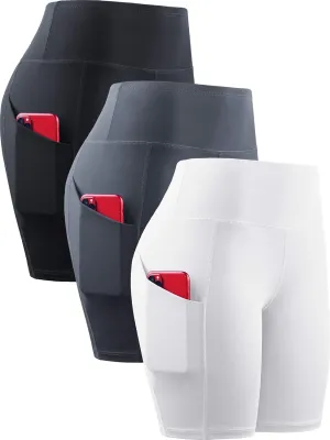 NELEUS Women's Athletic Shorts High Waist Tummy Control Workout Biker Shorts for Running Gym Yoga