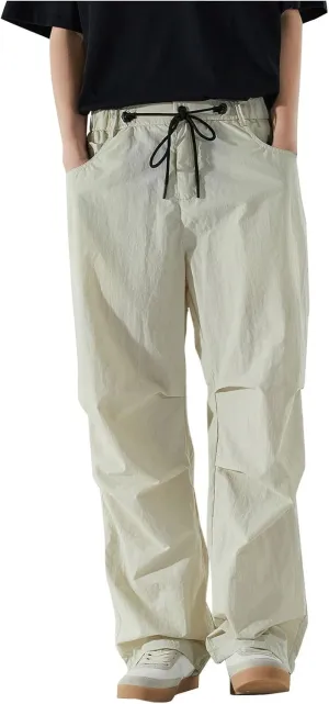 Pants for Mens Elastic Waist Drawstring Straight Leg Trouser Loose Fit Lightweight Casual Yoga Trousers with Pockets
