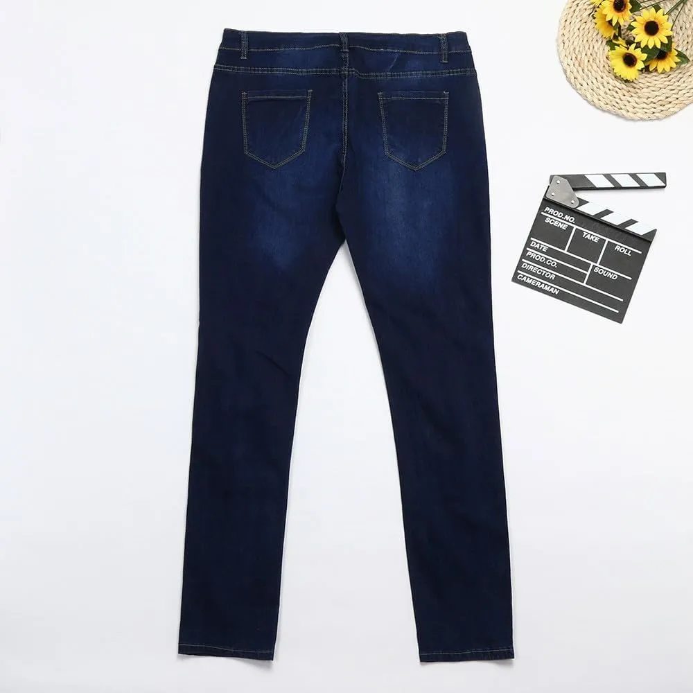 Plus Size Skinny Jeans for Women High Waist Pencil Jeans Full Length Mom Stretchy Slim Pants Skinny Stretchable