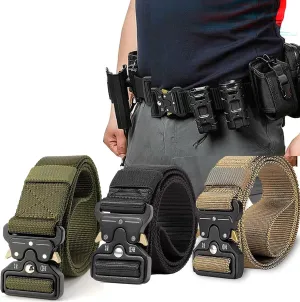 Q&Q ESSENTIALS Mens Tactical Belt Nylon Hunting Belts Hiking Belt for Men with Quick Release Belt
