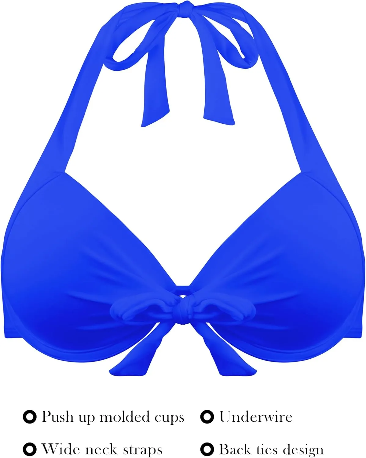RELLECIGA Women's Push Up Bikini Top Knot Front Underwire Swimwear