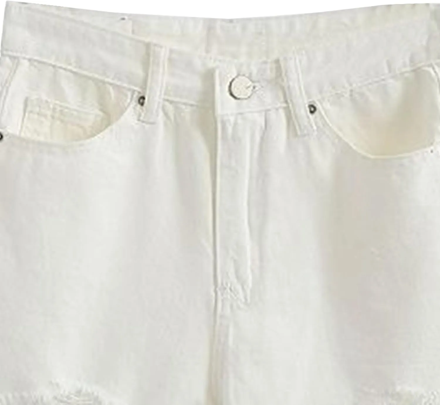 Ripped Jeans Womens High Waisted Irregular Frayed Raw Denim Shorts Summer Casual Shorts for Teen Girls