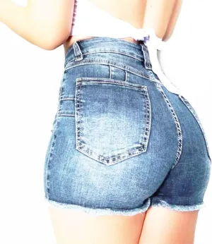 Rvidbe Jean Shorts Womens Teen Girls Casual Summer High Waisted Stretchy Rolled Hem Tassels Denim Shorts with Pockets High Waisted Jean Shorts Cute Shorts for Women