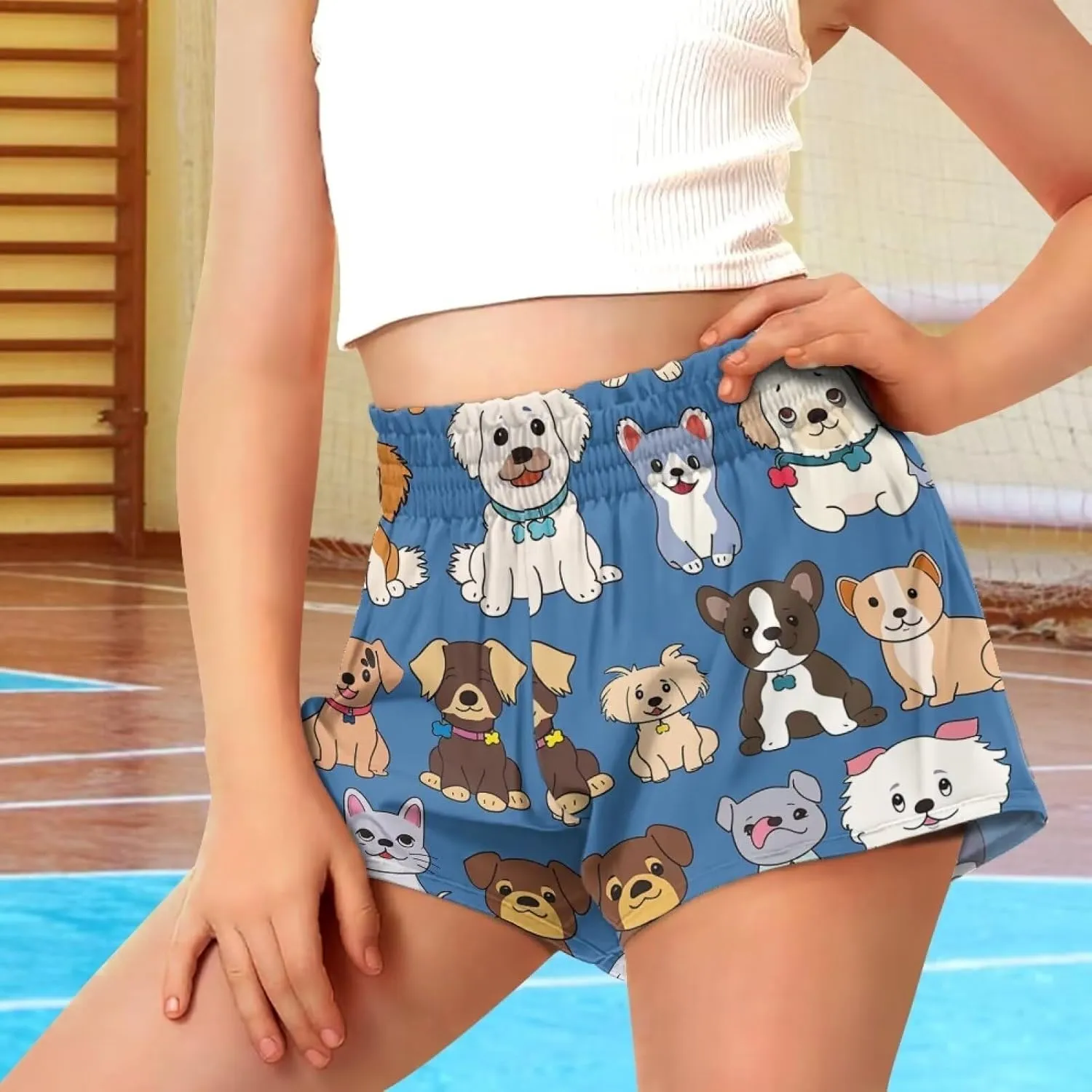Shorts for Girls 1-16 Years Old Girls Athletic Shorts Kids Summer School High Waist Butterfly Shorts